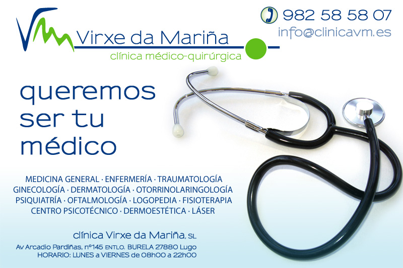 Clínica Virxe da Mariña SL. Av Arcadio Pardiñas nº 145, entlo. 27880 Burela, Lugo
